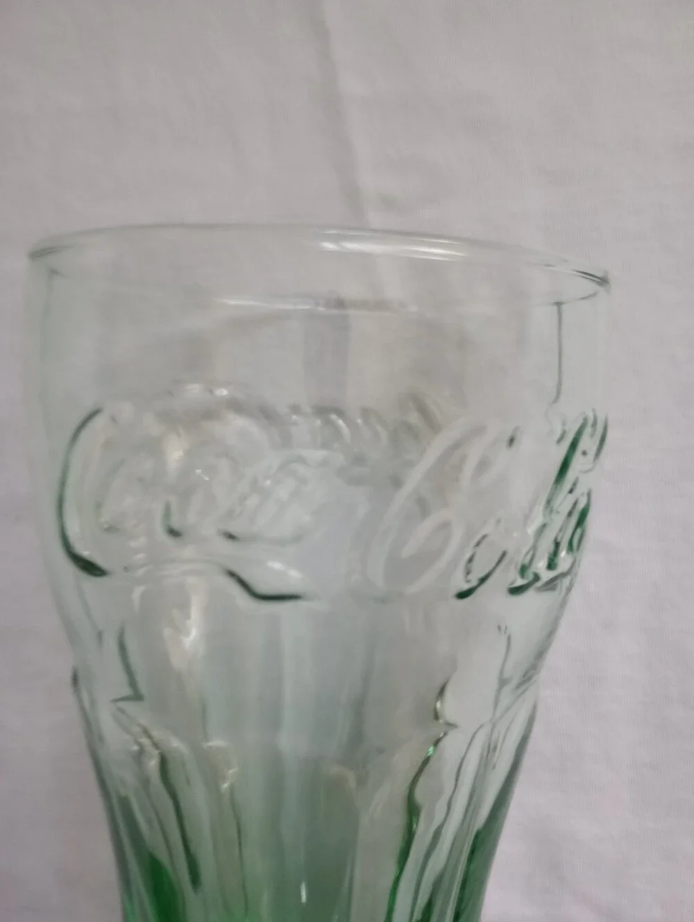 Libbey Coca Cola Georgia Green Tint 16 Ounce Embossed Tumblers-Set Of 3